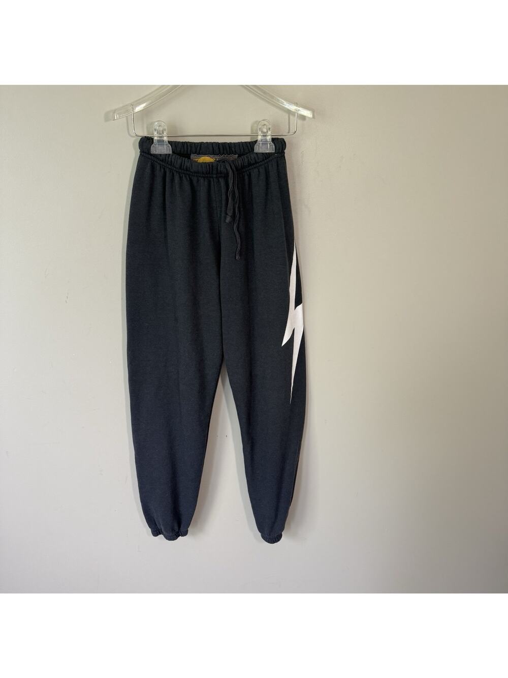 Aviator Nation Gray Lightning Bolt Sweatpants Womens Size XS
